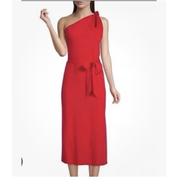 ANTONIO MELANI Dresses & Skirts - Antonio Melani Dress-Popcycle Red-1 Shoulder-Size M-NWT-tie Waist-NEW-244